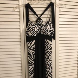 Cute Zebra Print Halter Top Dress